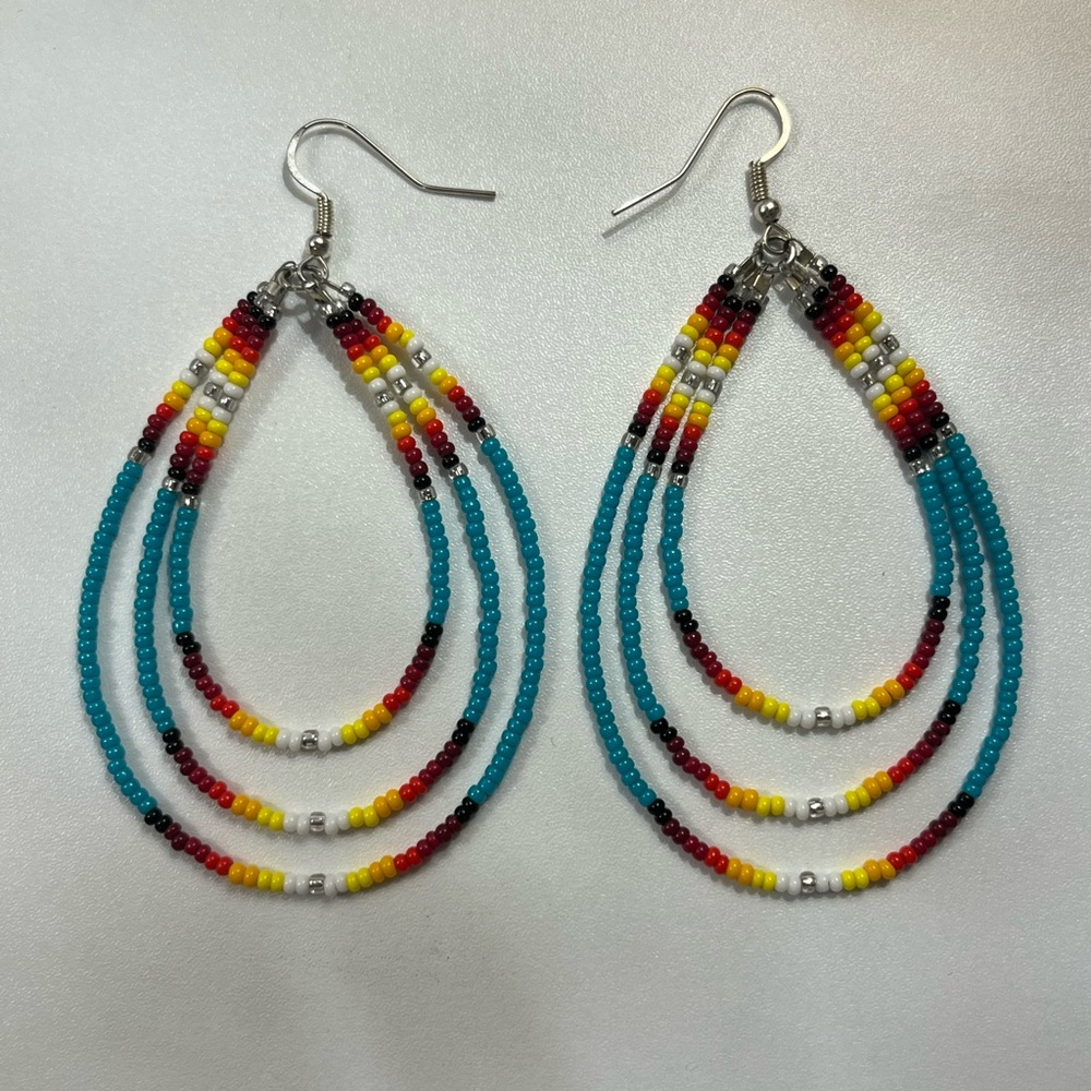 Handcrafted Beaded Teardrop Earrings